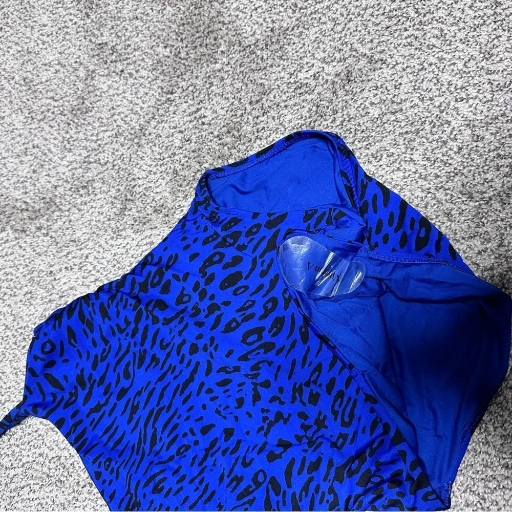 Vitamin A Blue Leopard One Piece Swimsuit Size 12